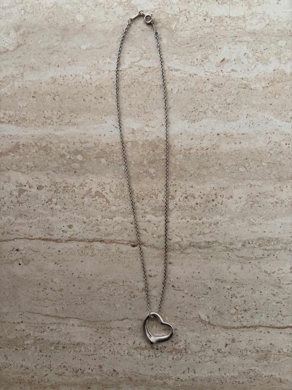100% Authentic Tiffany & Co Open Heart Pendant Necklace, from the early 2000s
